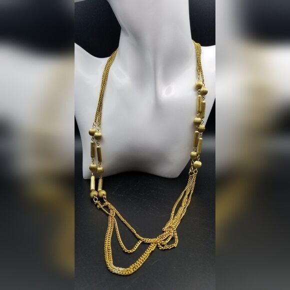 Downton abbey sway laced gold tone necklace, N127